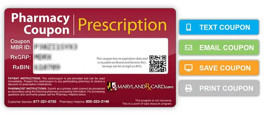 MD prescription card back side screenshot