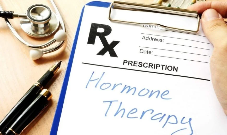 Written hormone therapy on a paper