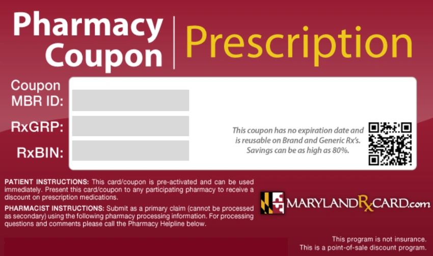 Maryland RX card pharmacy coupon